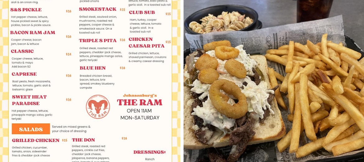 The Ram Sports Bar & Grill Menu
