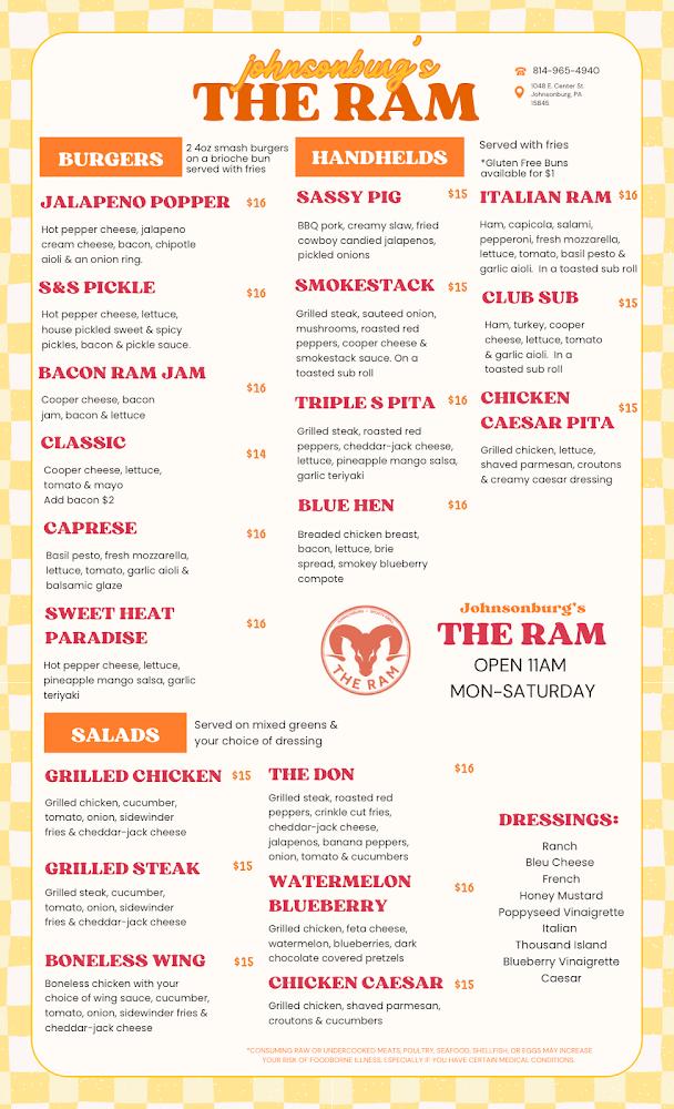 The Ram Sports Bar & Grill Menu image 2