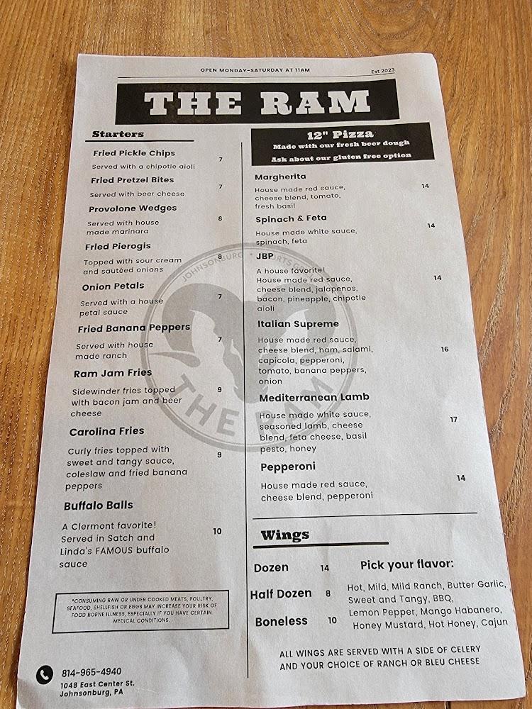 The Ram Sports Bar & Grill Menu image 3