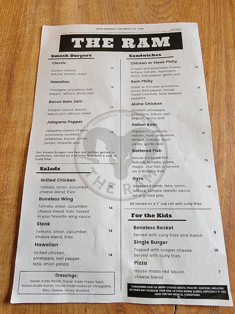 The Ram Sports Bar & Grill Menu image 4